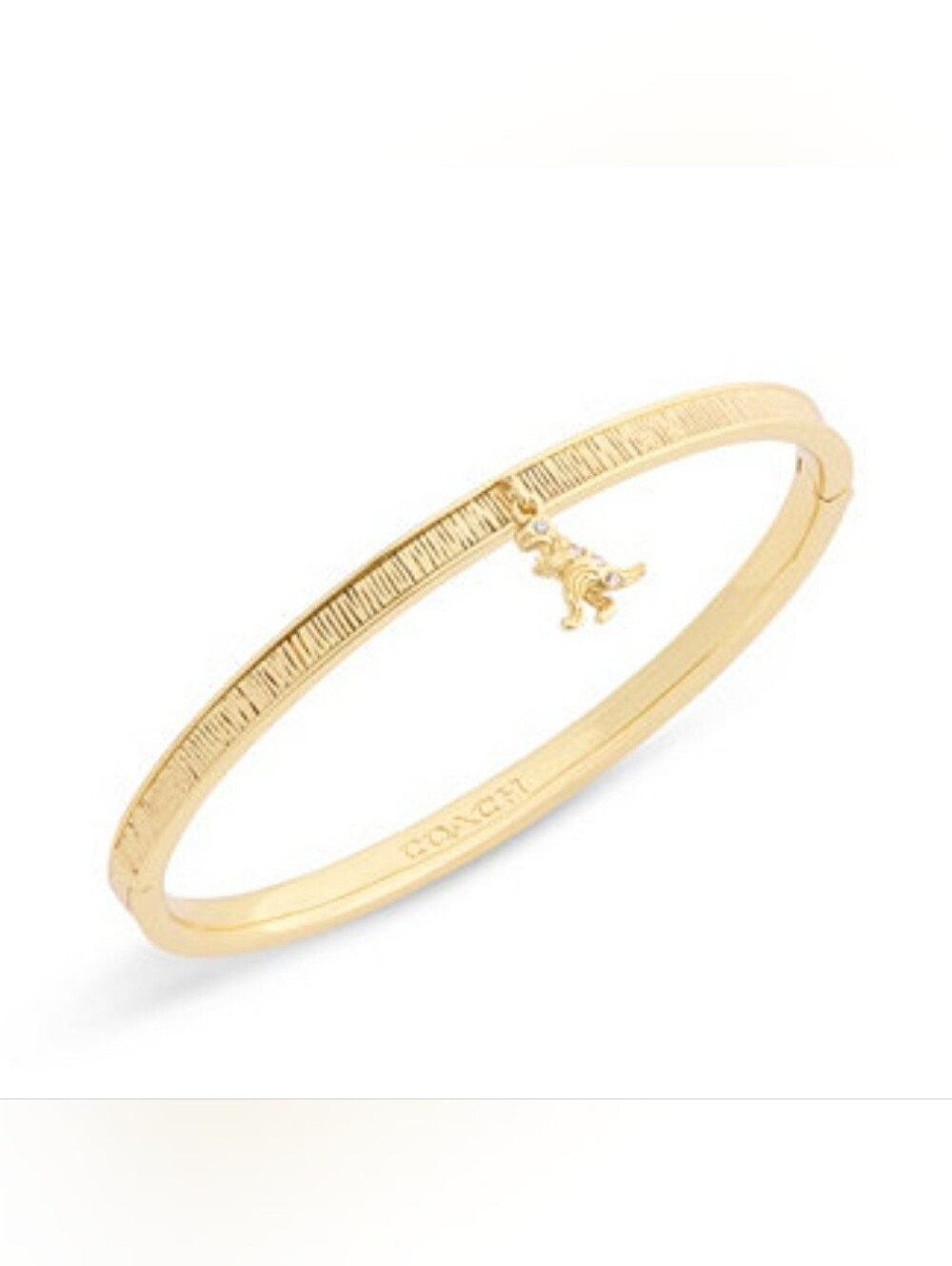 $125 COACH Gold Plated Rexy Charm Bangle Bracelets NWT Current Style